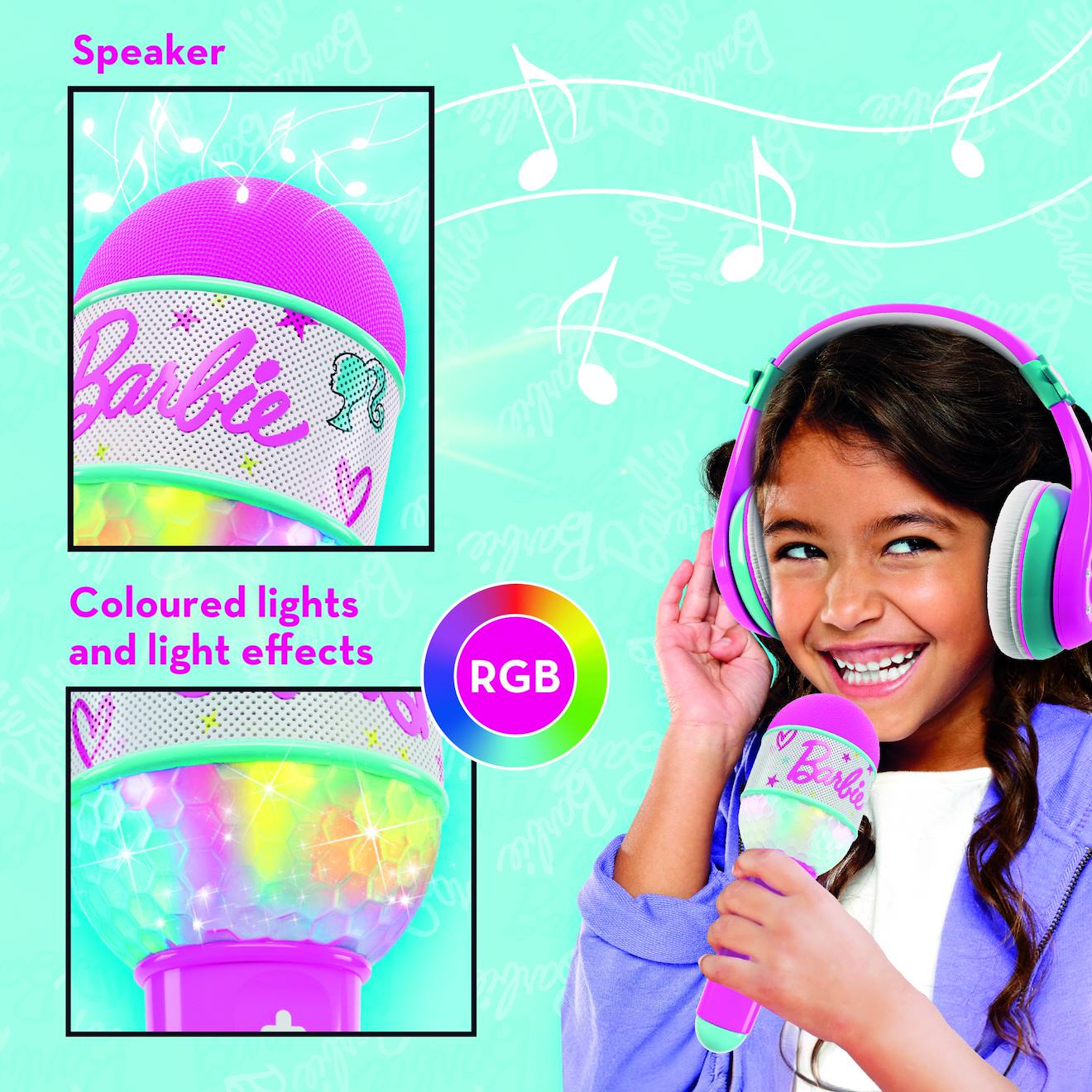 Micro casque Barbie multicolore