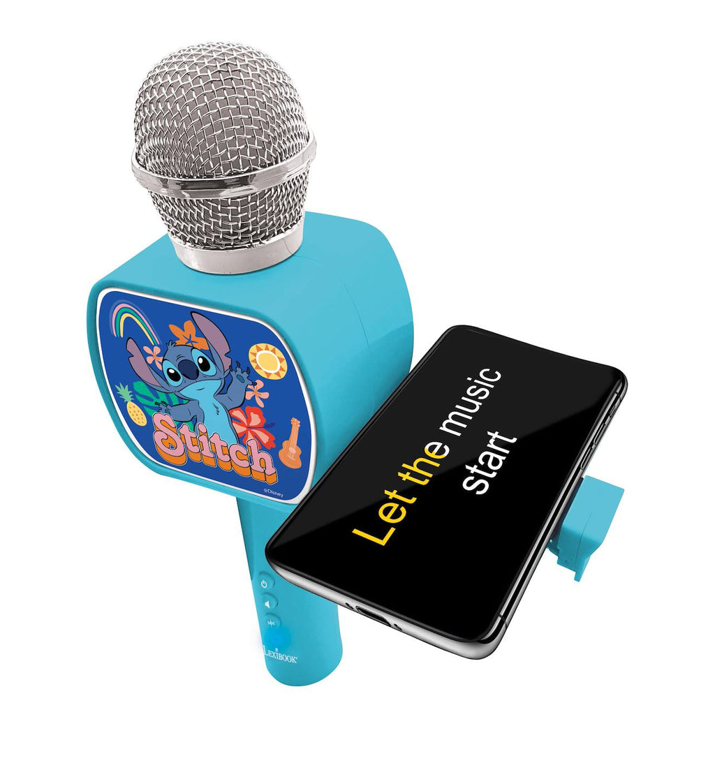 Micro karaoké sans fil avec enceinte Bluetooth intégrée Stitch multicolore