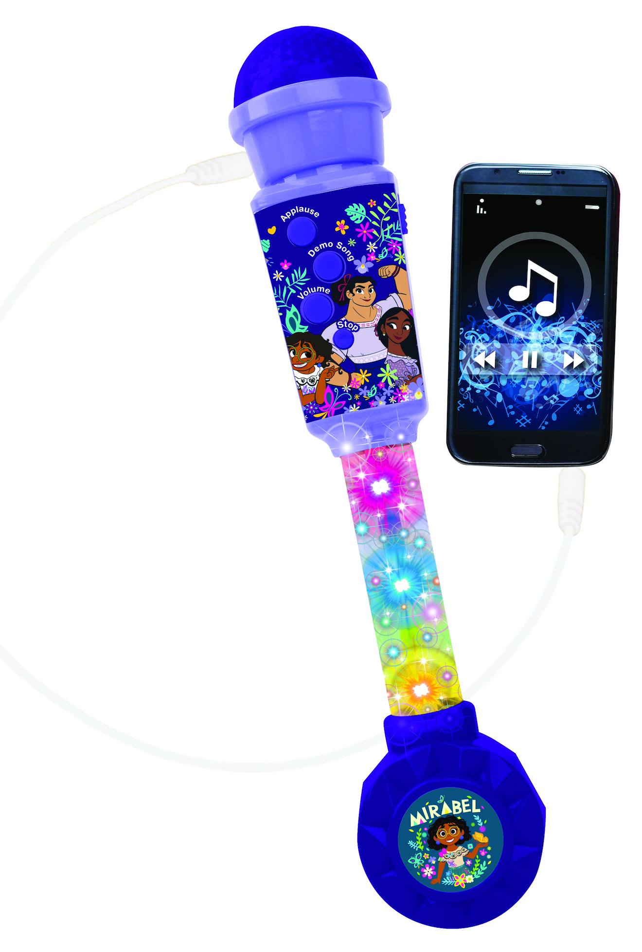 Microphone Encanto avec tube lumineux et enceinte multicolore