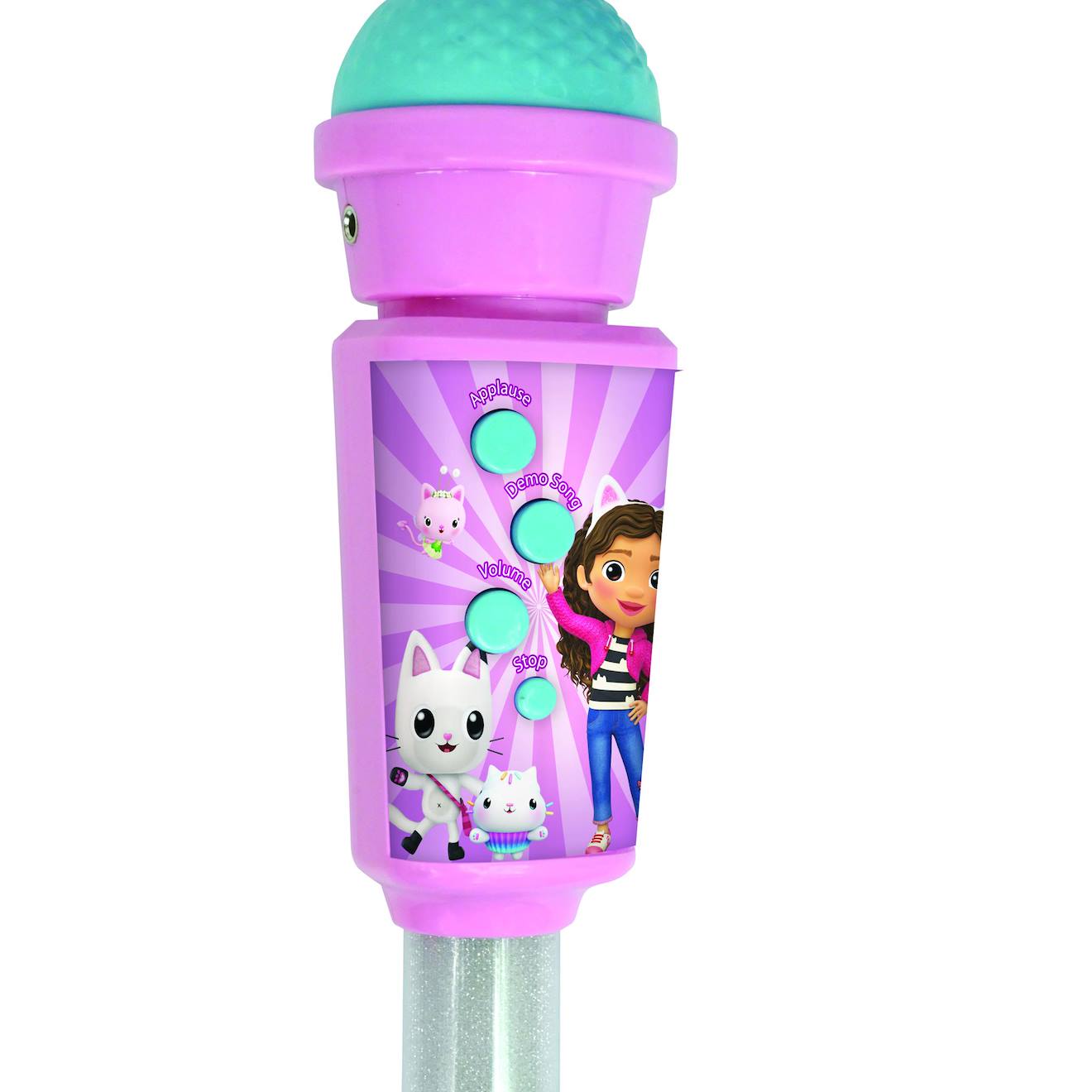 Microphone Gabby et la Maison Magique avec tube lumineux et enceinte multicolore