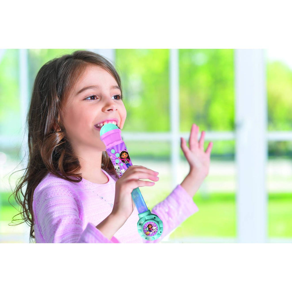 Microphone Gabby et la Maison Magique avec tube lumineux et enceinte multicolore