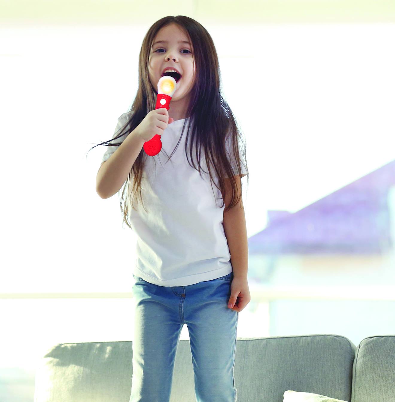 Microphone lumineux avec mélodies et effets sonores miraculous multicolore