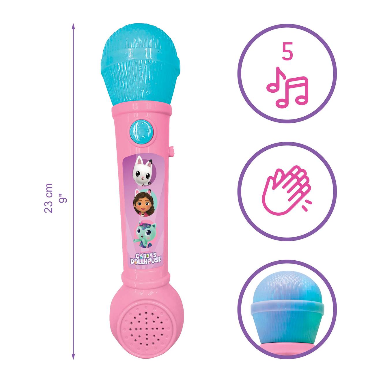 Microphone lumineux Gabby et la Maison Magique multicolore
