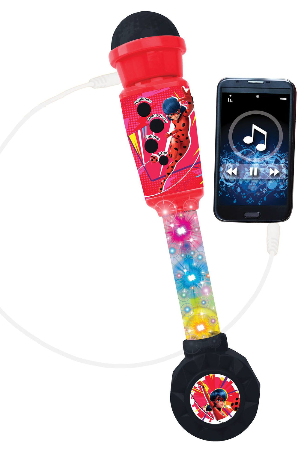 Microphone miraculous avec tube lumineux et enceinte multicolore