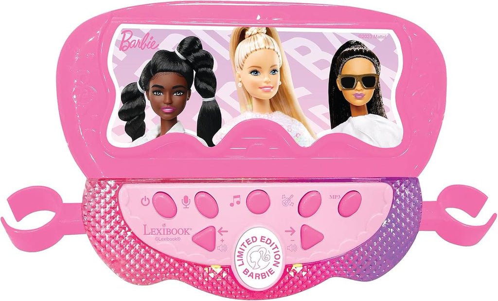 Microphone sur pied enceinte Bluetooth Barbie rose