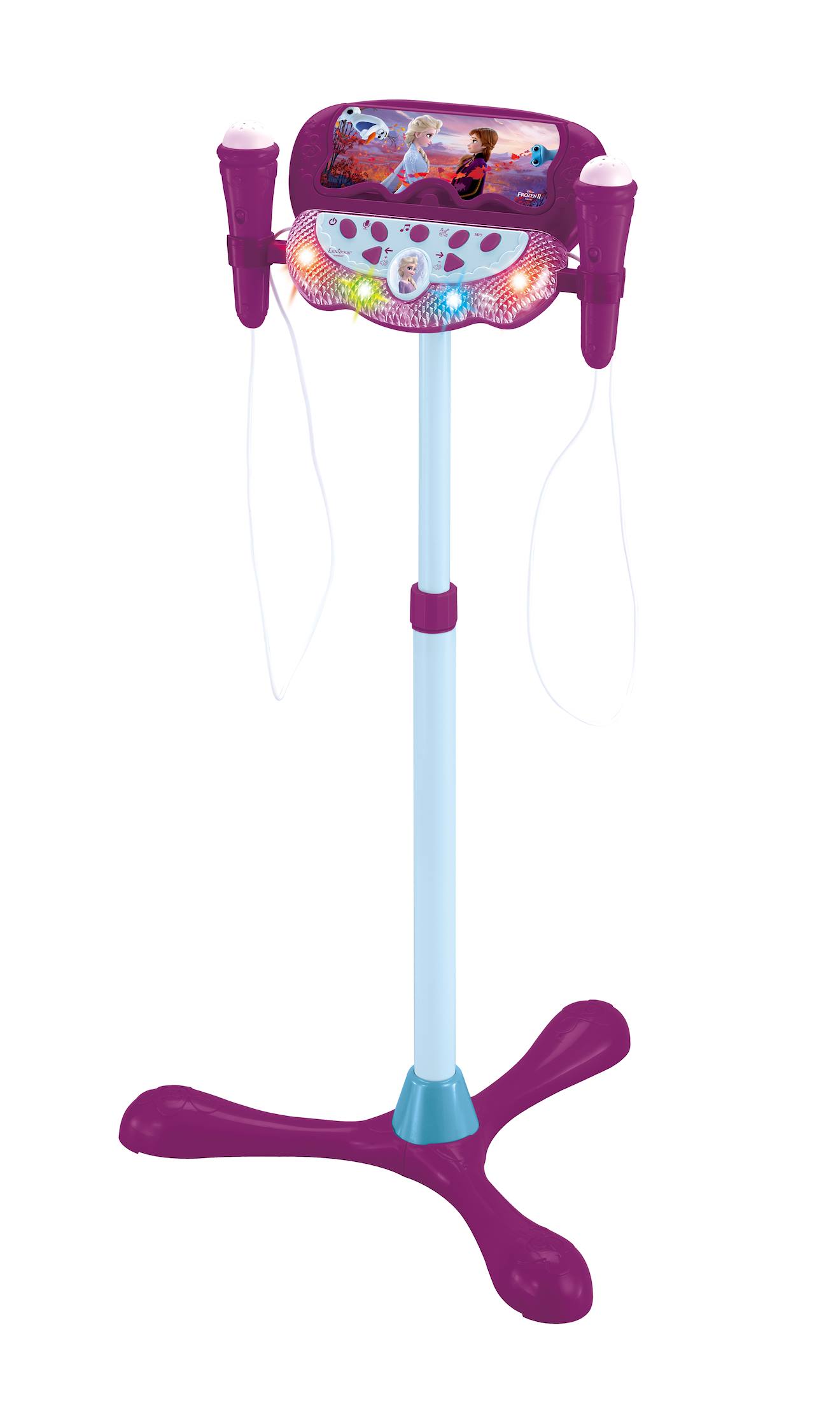 Microphone sur pied enceinte Bluetooth Reine des Neiges violet