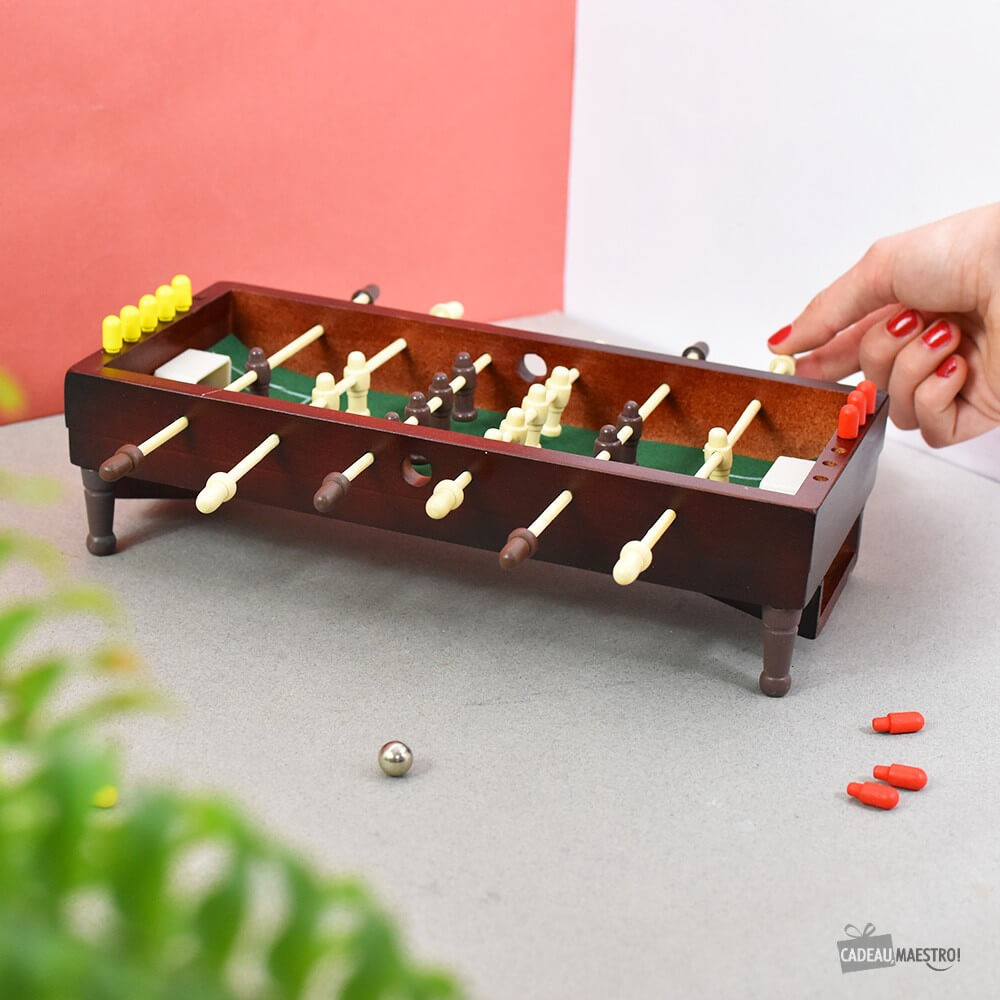 Mini Baby-Foot de Table en Bois - Jeux de Bureau