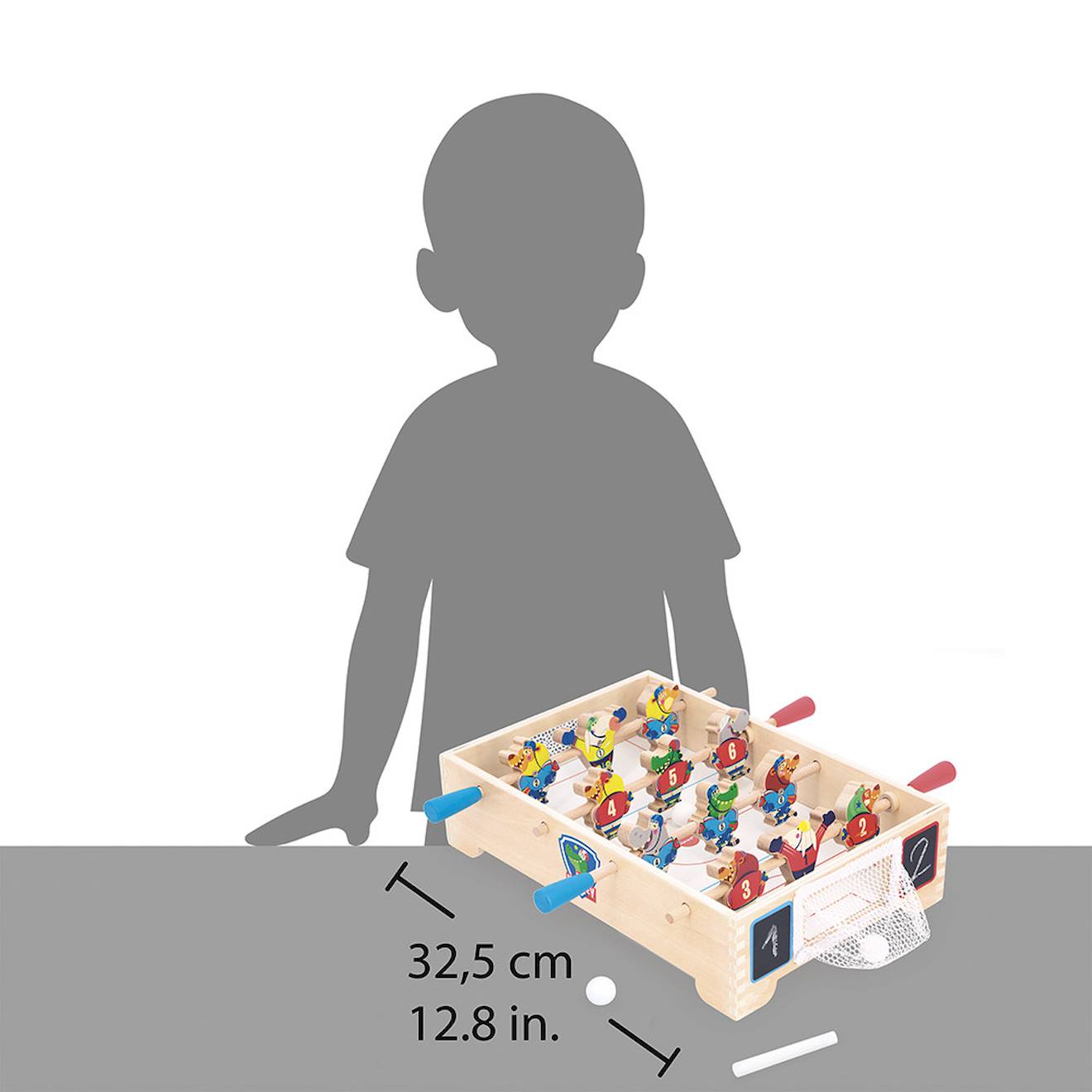 Mini baby hockey en bois FSC multicolore