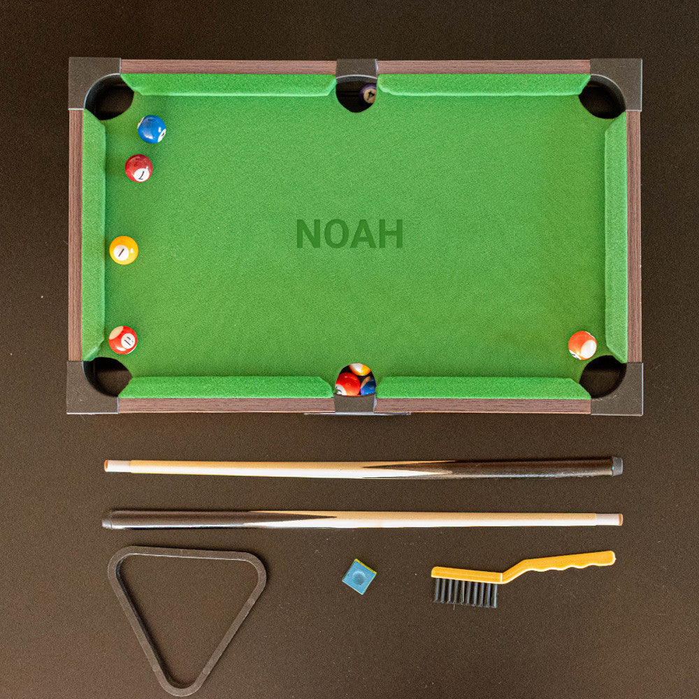 Mini Billard de Table Prénom à Personnaliser - Jeu d'Adresse