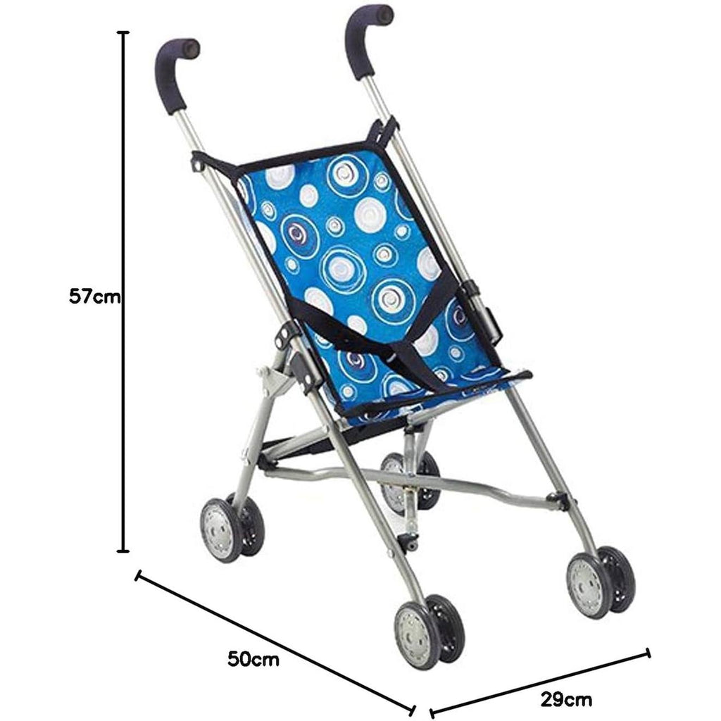 Mini buggy roma design bleu avec motifs pour poupée bleu