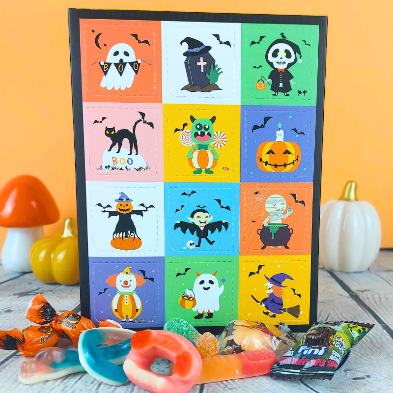 Mini calendrier de l'Avent Halloween 12 cases de bonbons Génération Souvenirs
