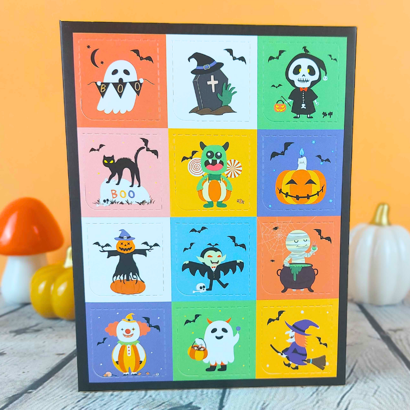 Mini calendrier de l'Avent Halloween 12 cases de bonbons Génération Souvenirs