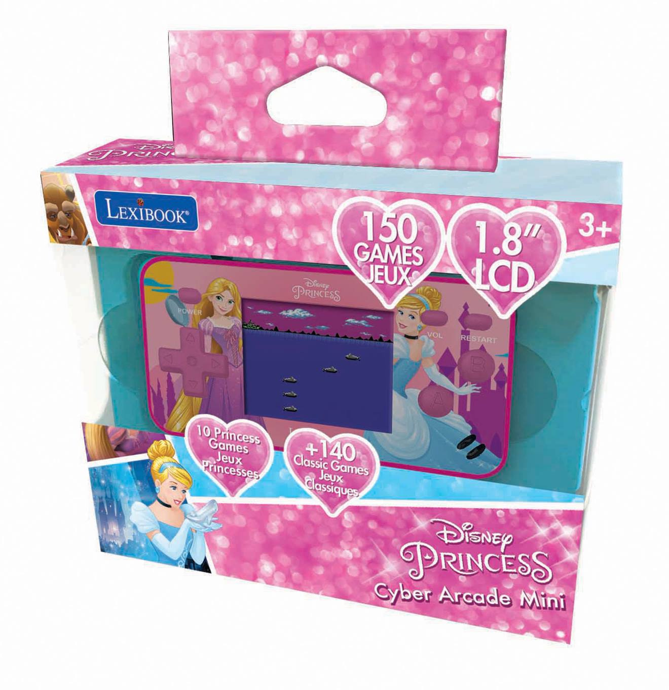 Mini console de jeux portable couleur Disney princesse cyber arcade pocket multicolore