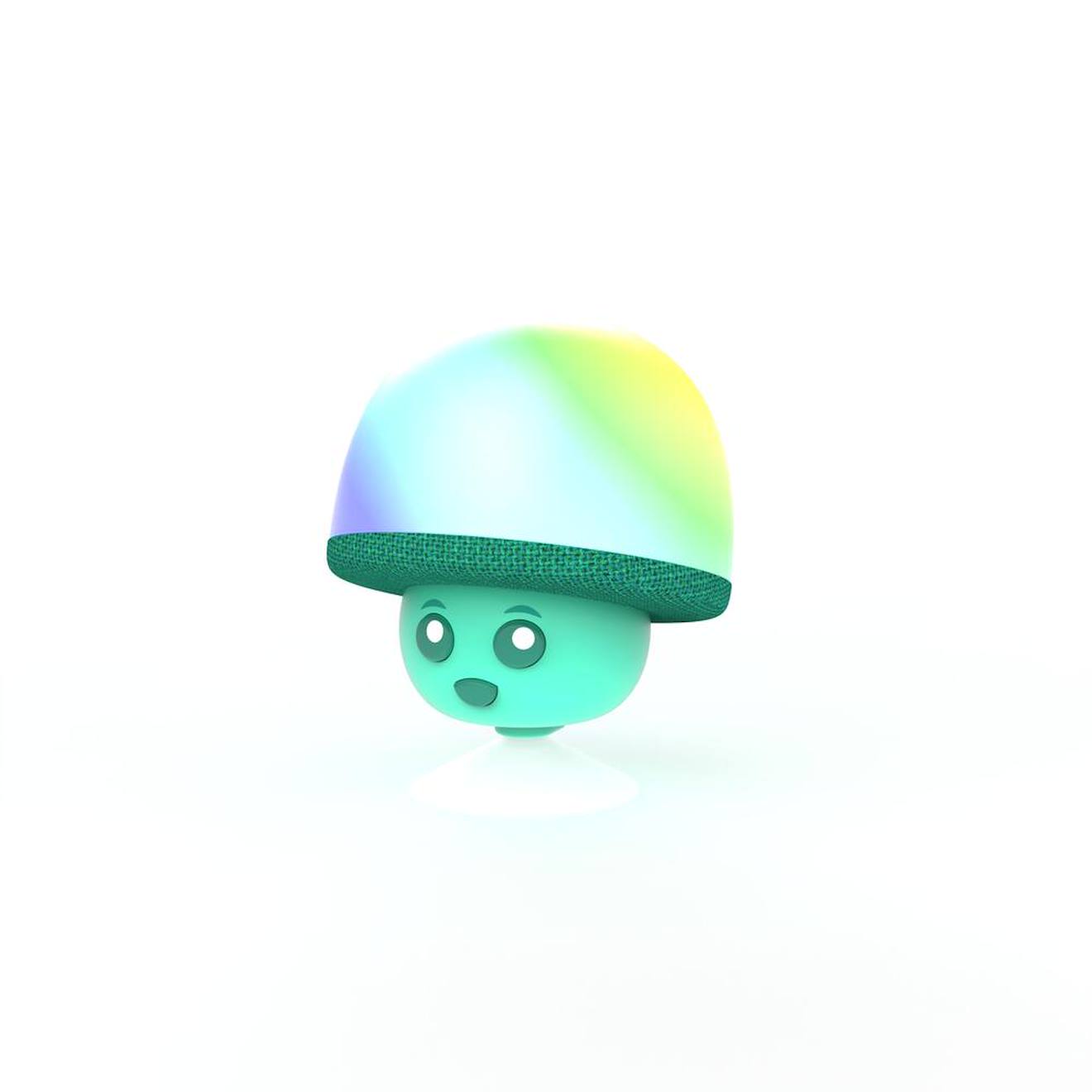 Mini enceinte champignon avec lumières LED & ventouse vert