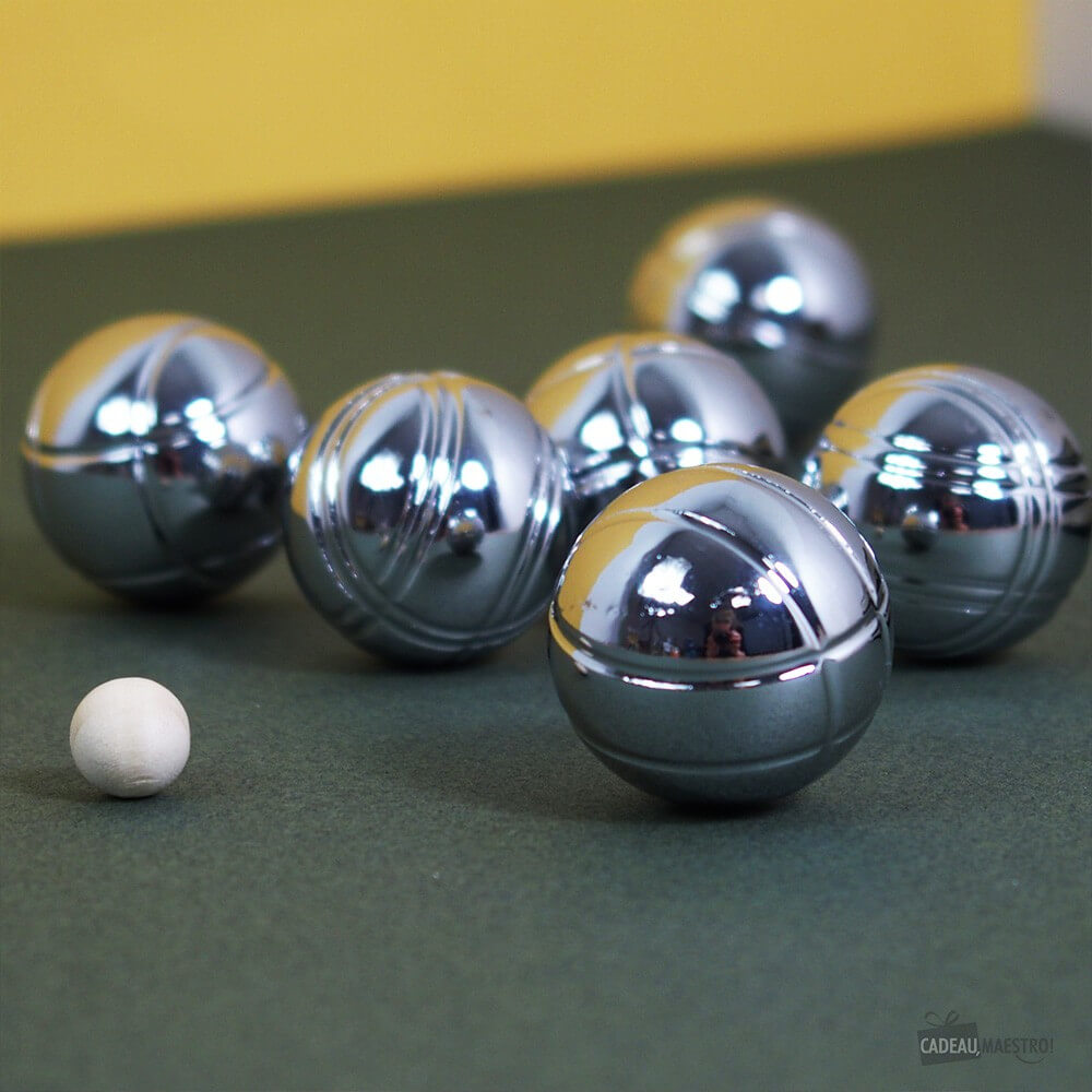 Mini Jeu 6 Boules de Pétanque en Acier - Jeu d'Adresse Kikkerland