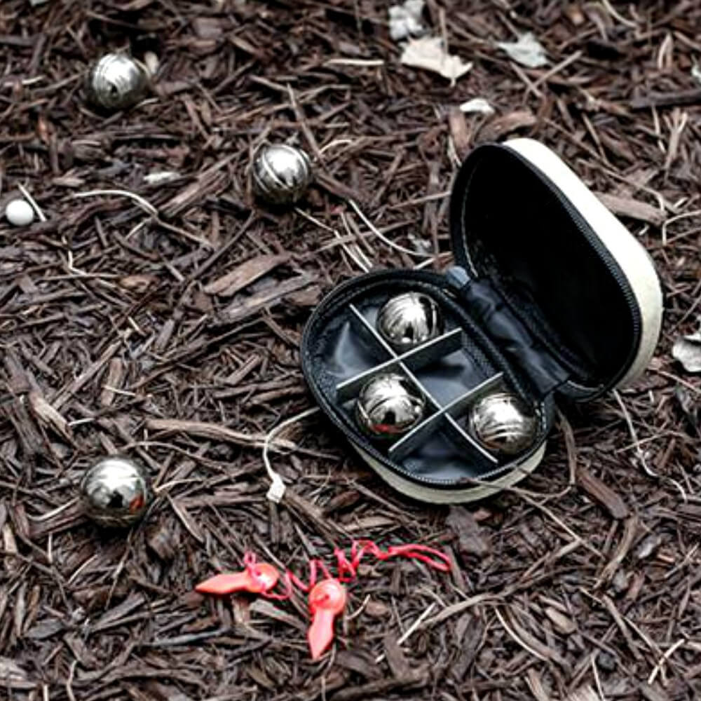 Mini Jeu 6 Boules de Pétanque en Acier - Jeu d'Adresse Kikkerland