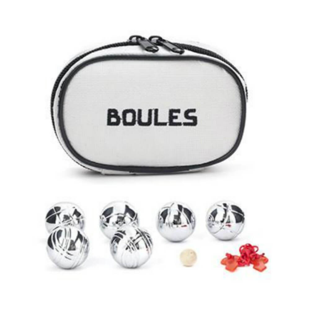 Mini Jeu 6 Boules de Pétanque en Acier - Jeu d'Adresse Kikkerland