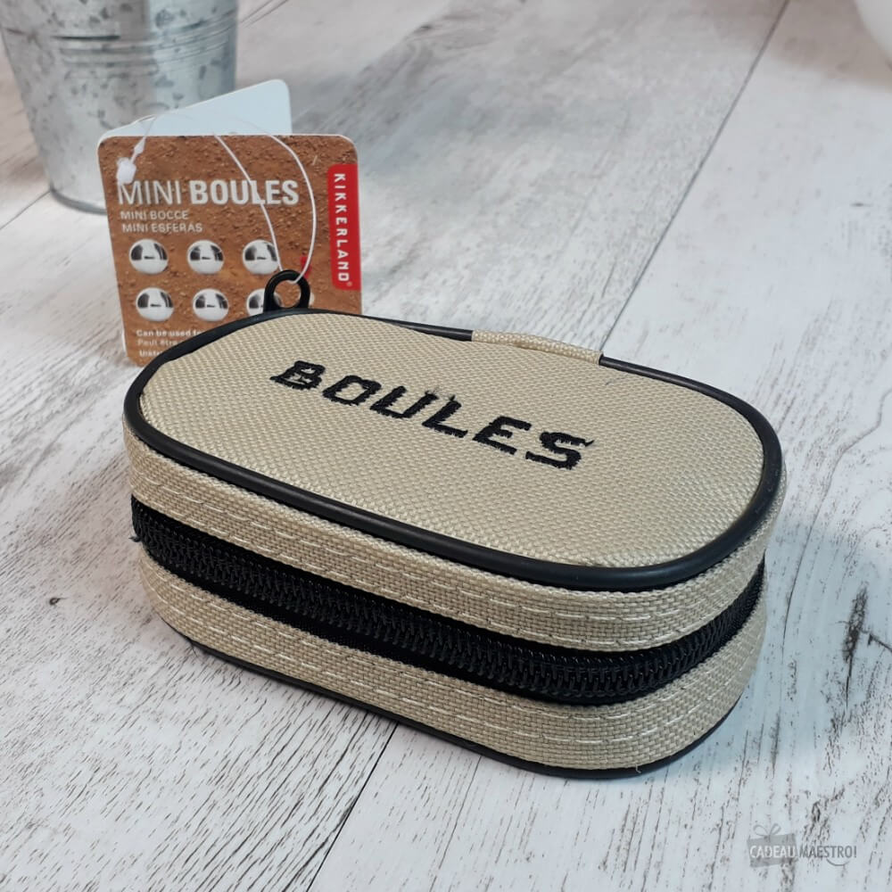 Mini Jeu 6 Boules de Pétanque en Acier - Jeu d'Adresse Kikkerland