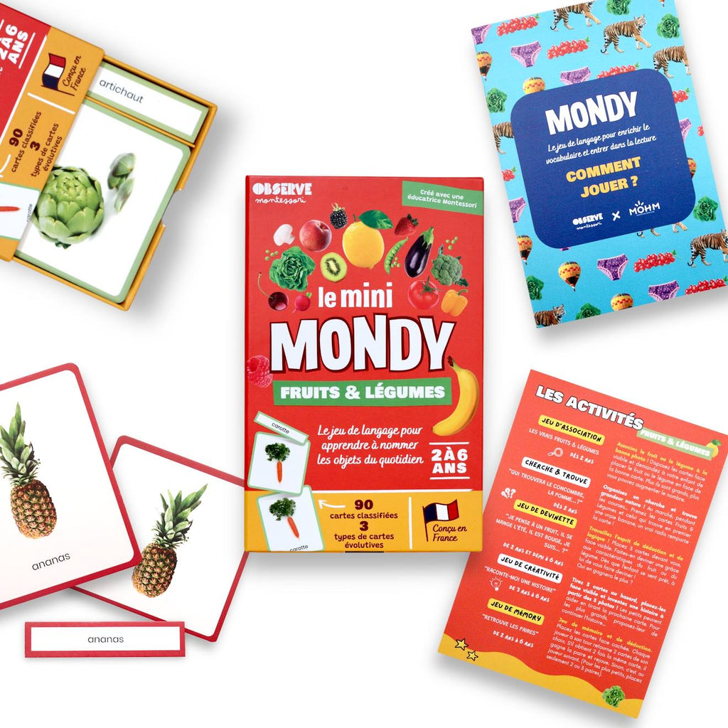 Mini-mondy - 90 cartes maison - langage fruits & légumes