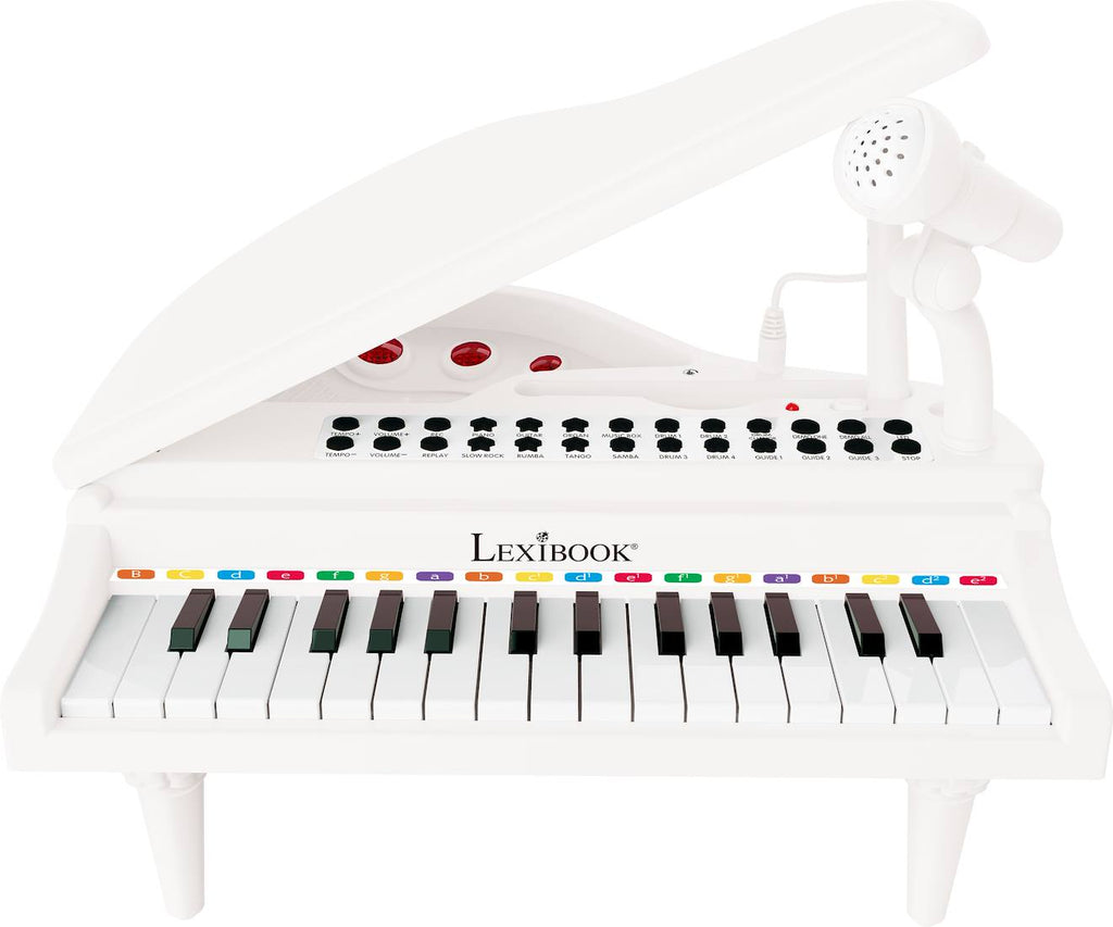 Mini piano à queue électronique avec micro blanc