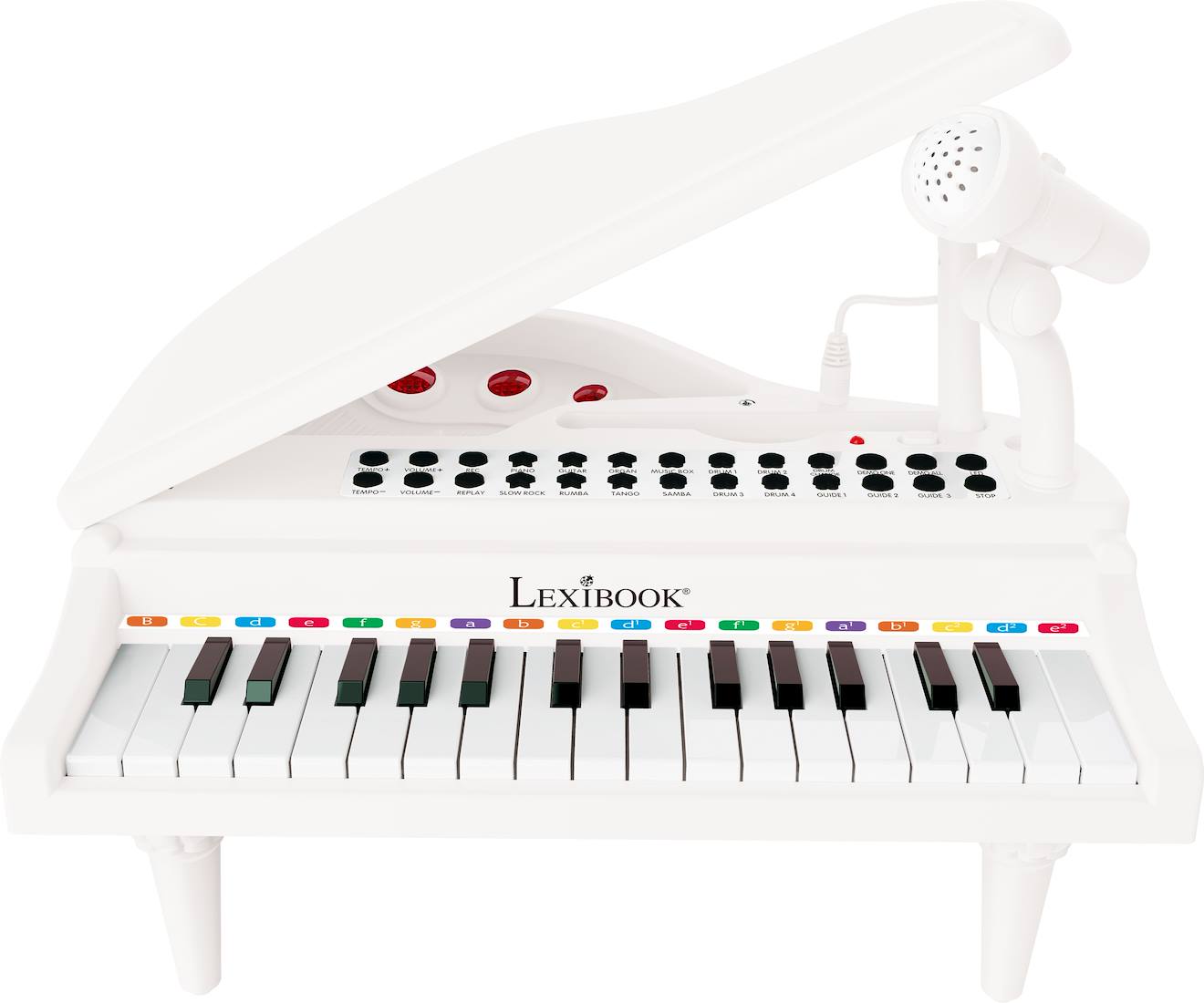 Mini piano à queue électronique avec micro blanc