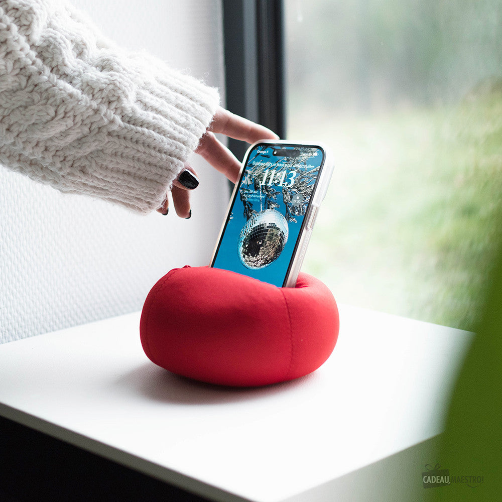 Mini Pouf pour Smartphone Rouge - Support Téléphone