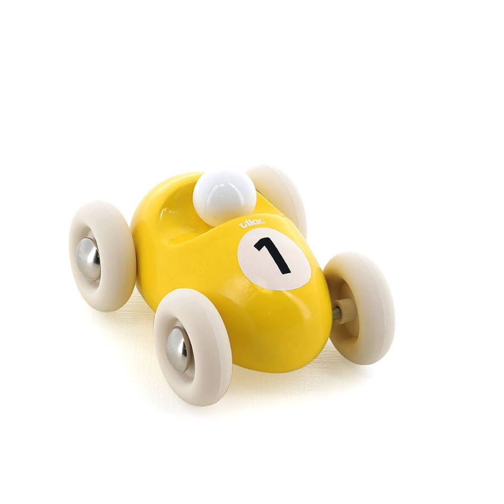 Mini roadster en bois jaune