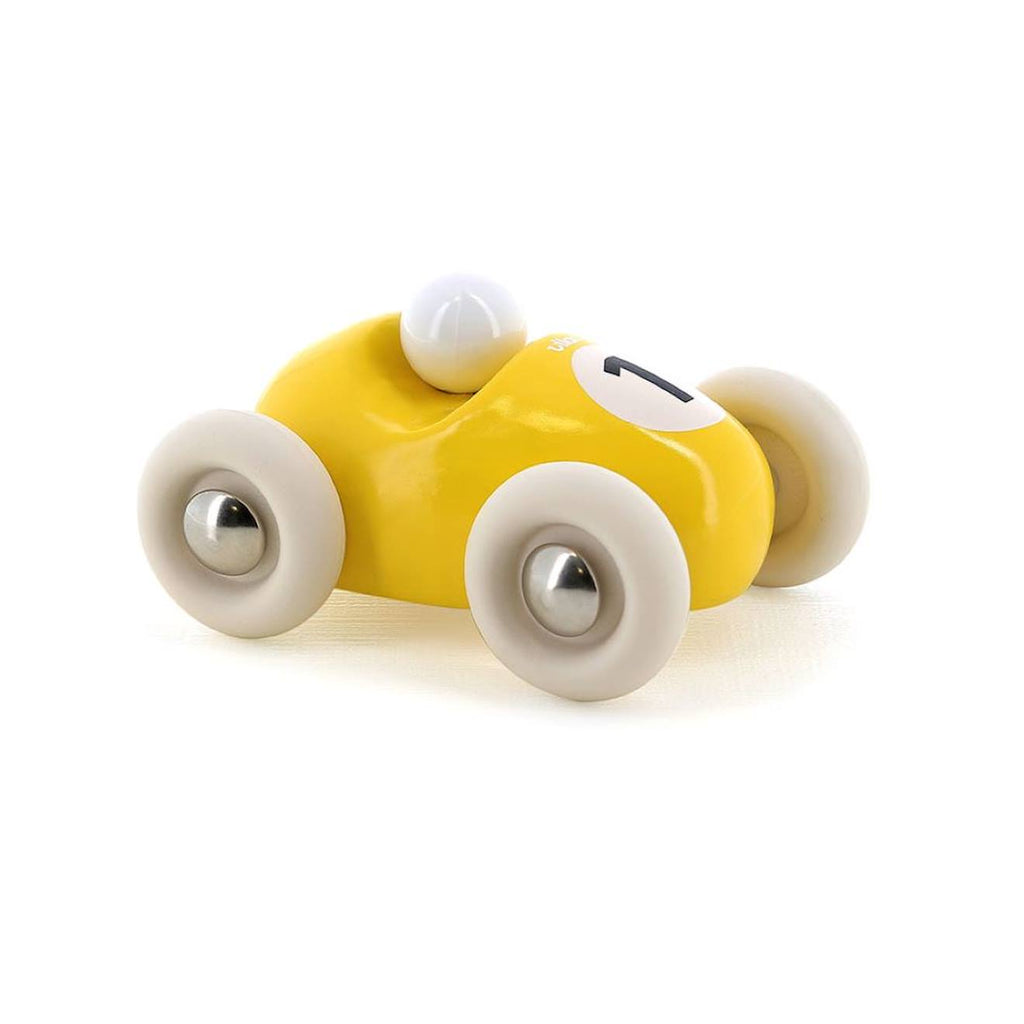 Mini roadster en bois jaune