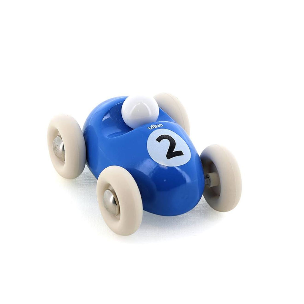 Mini roadster en bois bleu