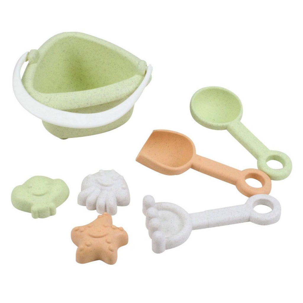 Mini set de plage & jardin - 7 pièces en paille de blé multicolore