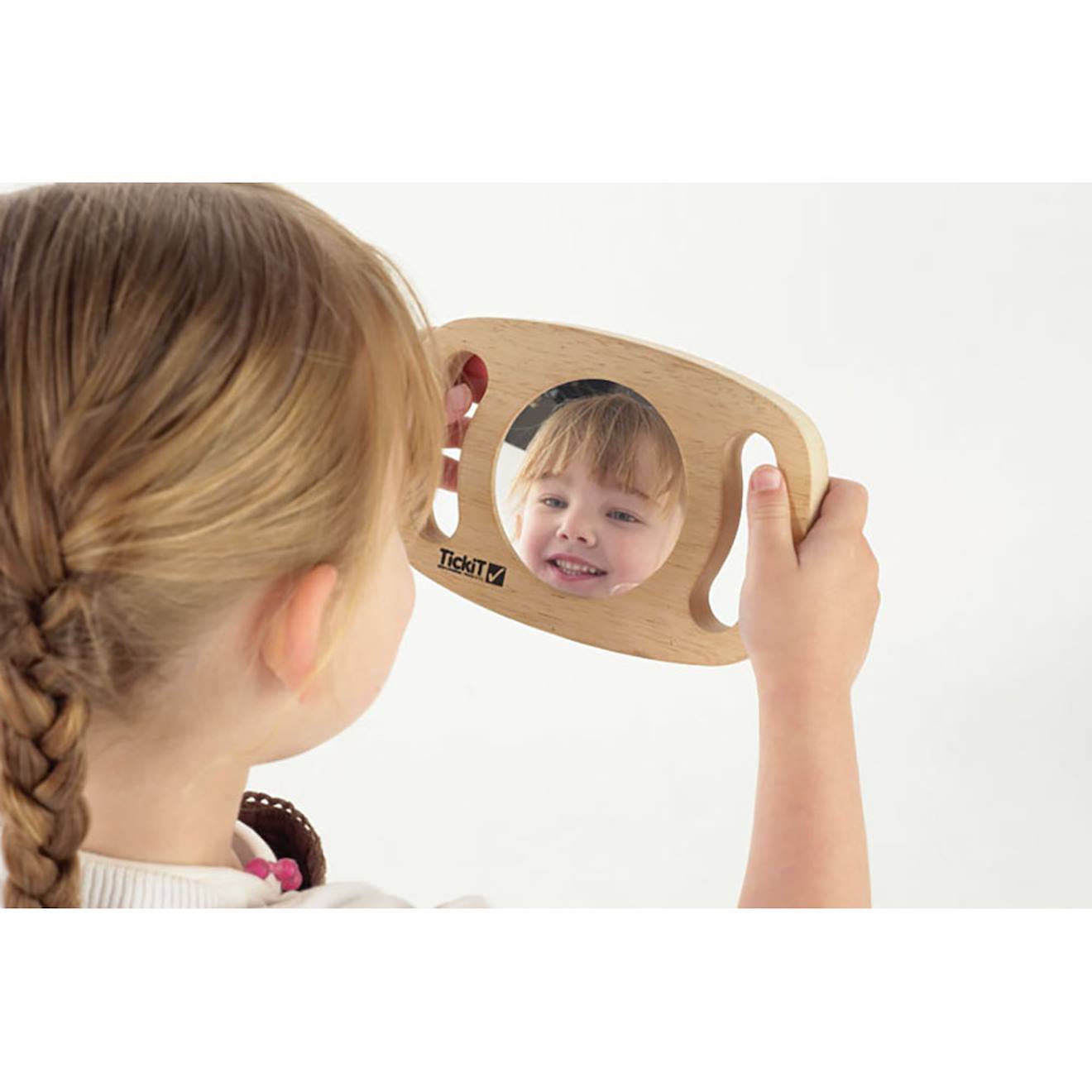Miroir auto réfléchissant beige