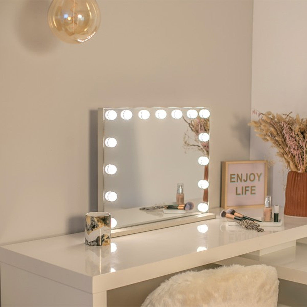 Miroir de Maquillage Hollywood - Accessoire Salle de Bain Originaux