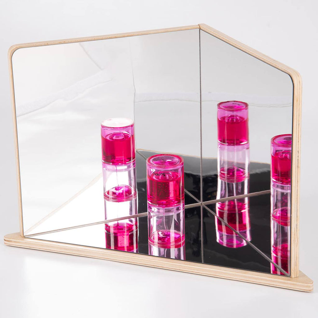 Miroir en bois à 3 faces multi-coloured