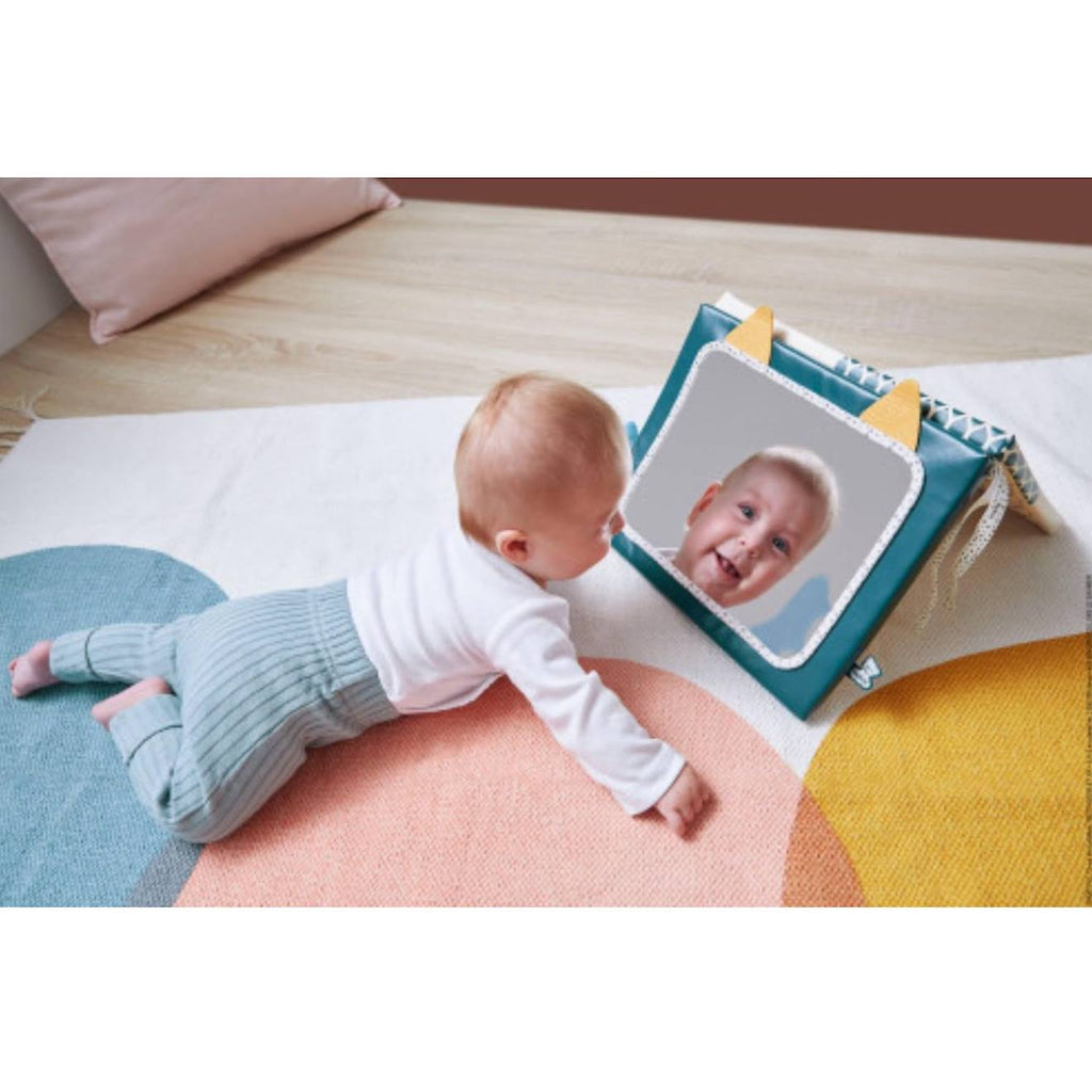 Miroir sensoriel pour bébé beige