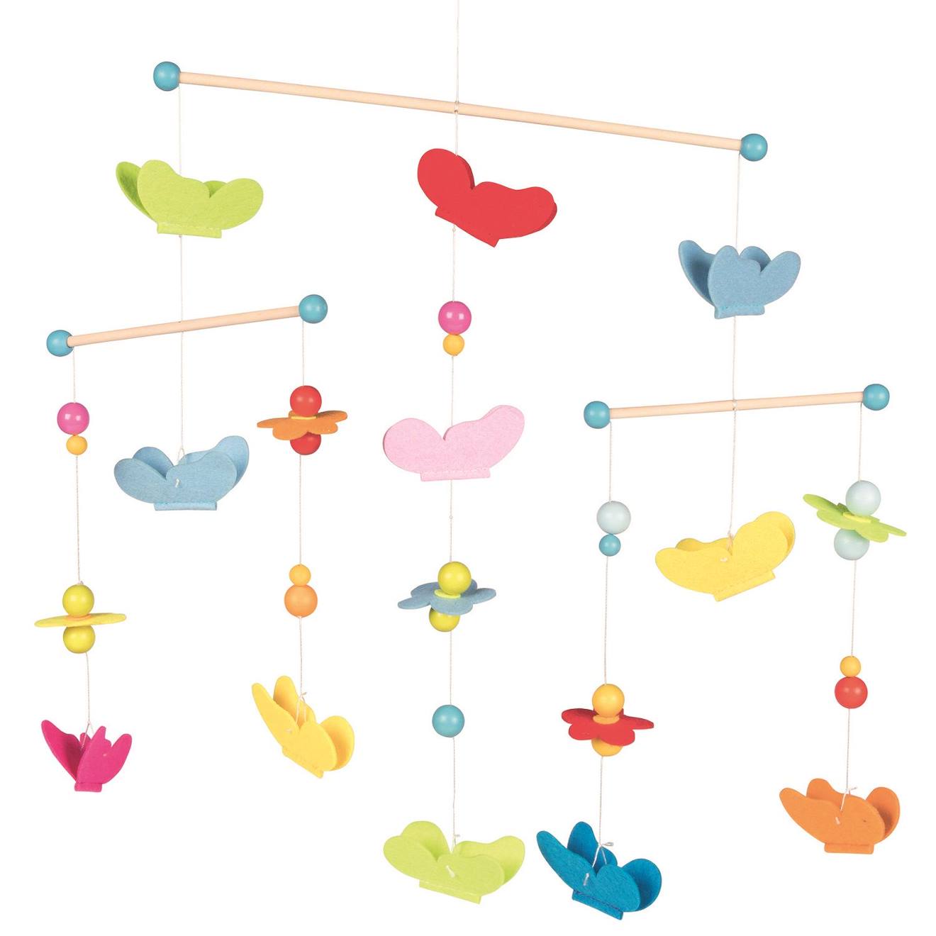 Mobile papillons beige