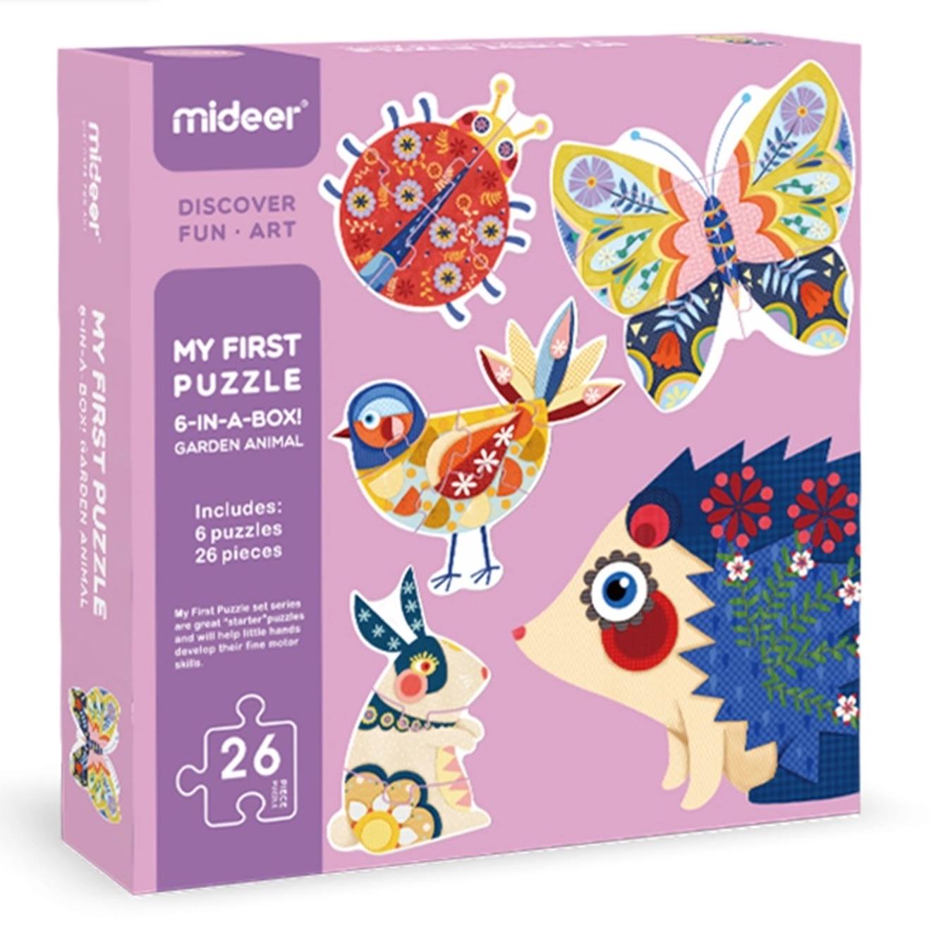 Mon 1er puzzle animaux du jardin rose