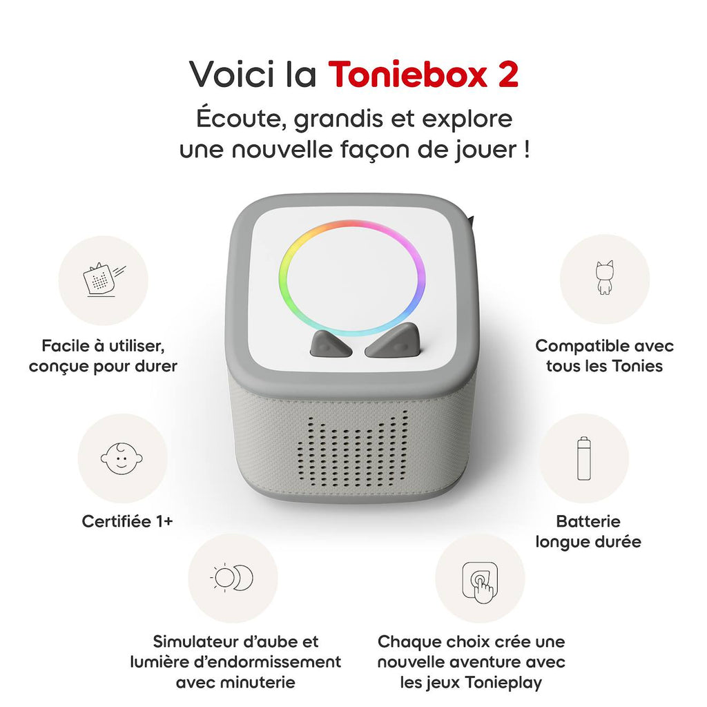 Mon premier coffret Toniebox 2 - boîte à histoires - 1 figurine rubie gris