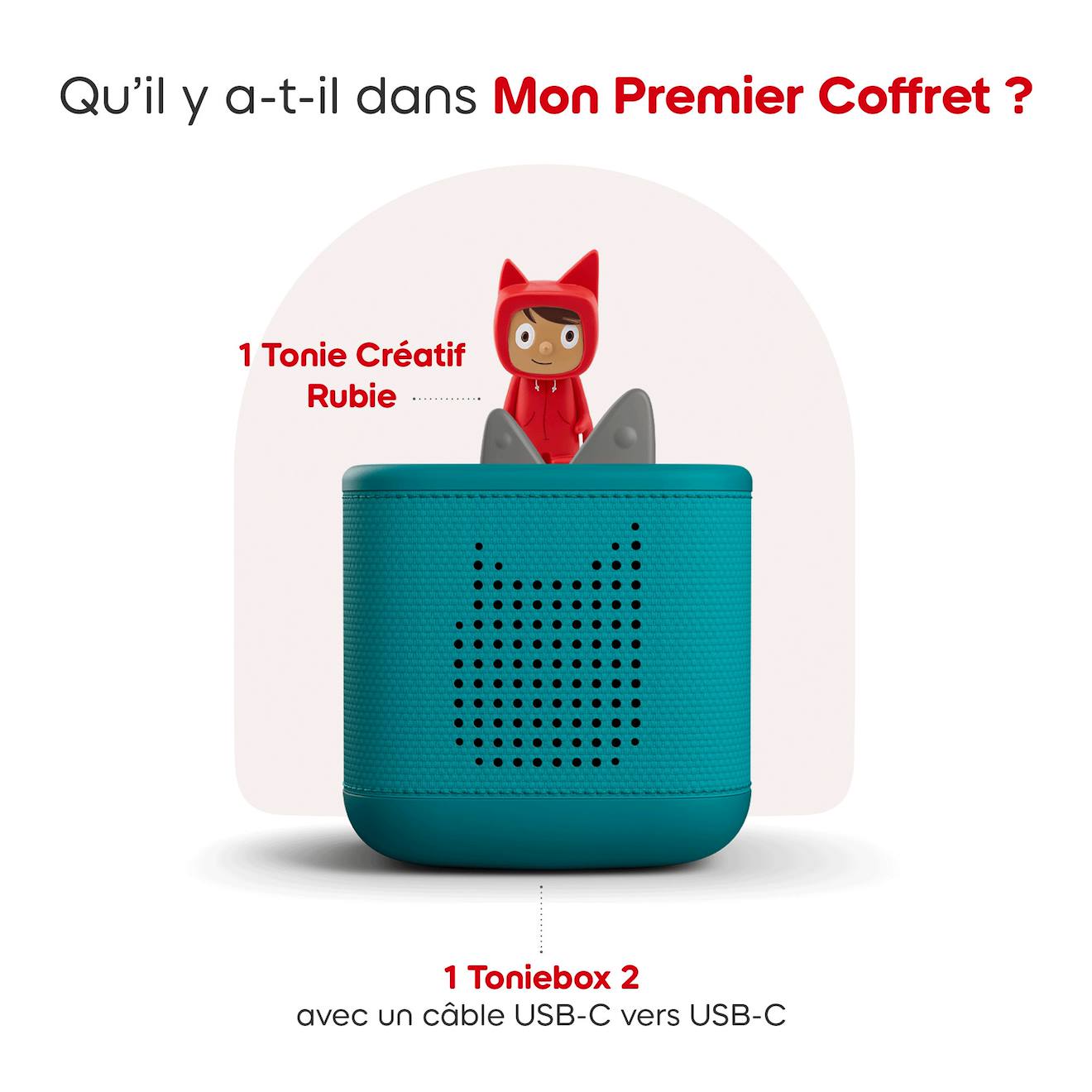 Mon premier coffret Toniebox 2 - boîte à histoires - 1 figurine rubie vert océan