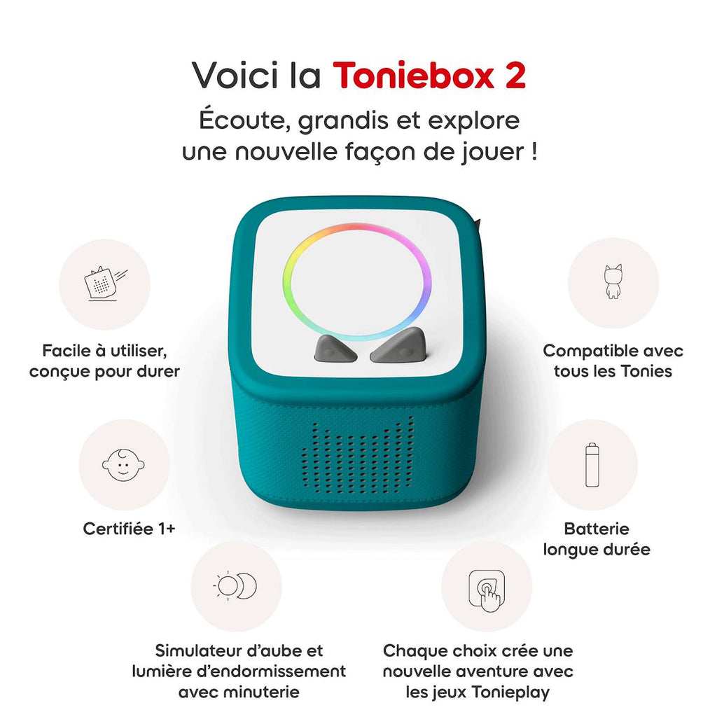 Mon premier coffret Toniebox 2 - boîte à histoires - 1 figurine rubie vert océan