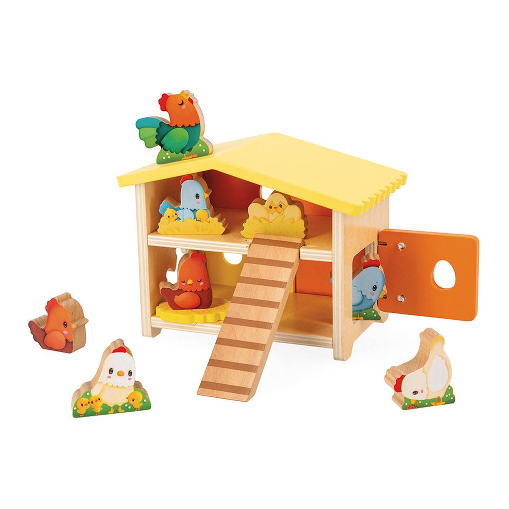 Mon premier poulailler en bois FSC orange