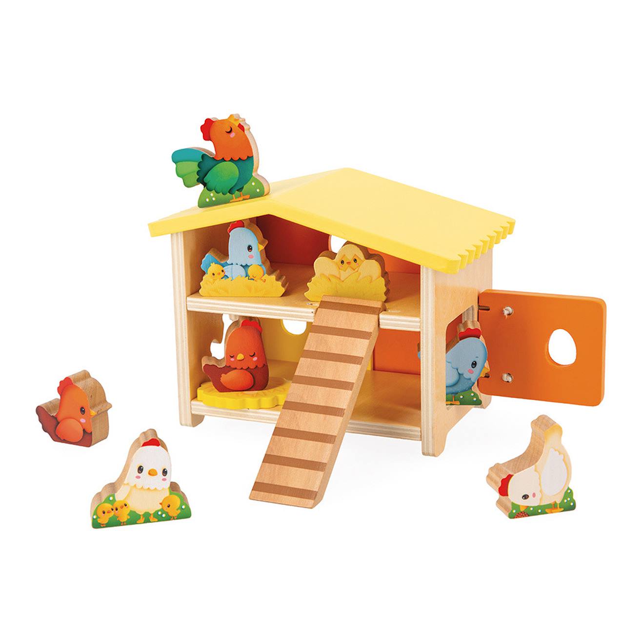 Mon premier poulailler en bois FSC orange