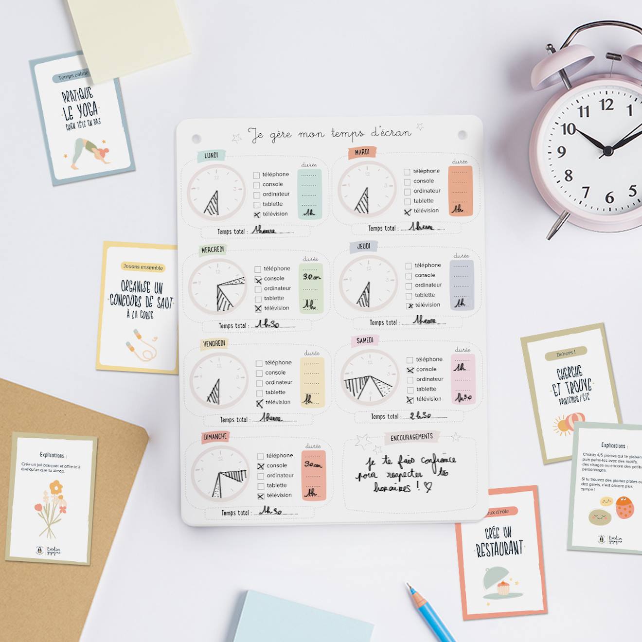 Mon temps d'écran – 30 activités blanc
