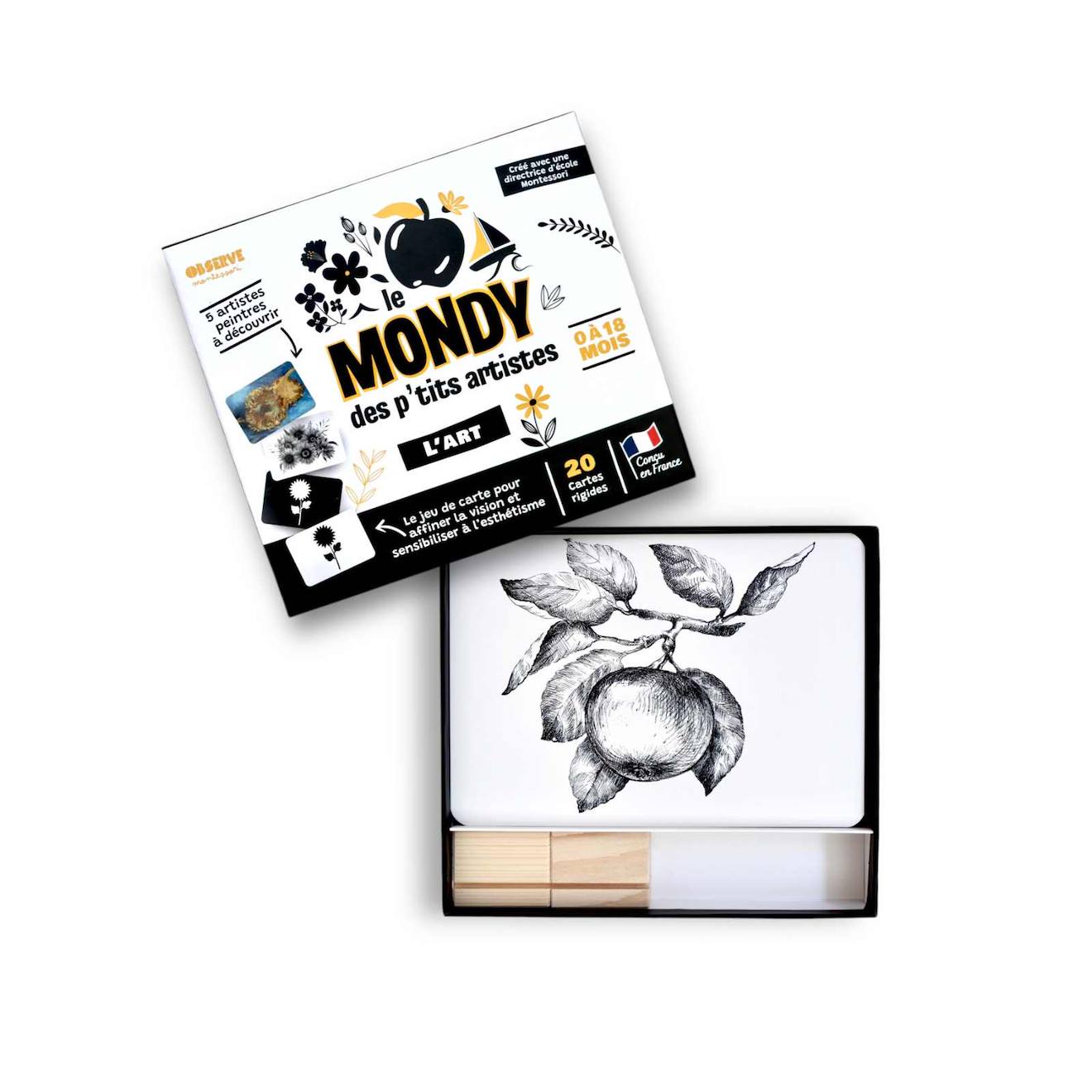 Mondy des artistes - 20 cartes contrastées et en couleur noir