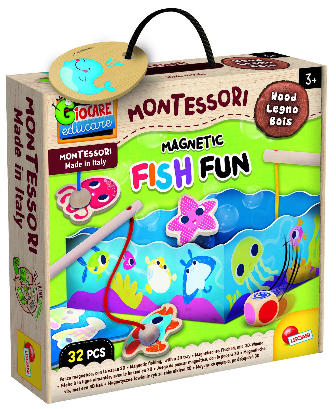 Montessori baby bois fish fun pêche à la ligne magnétique multicolore