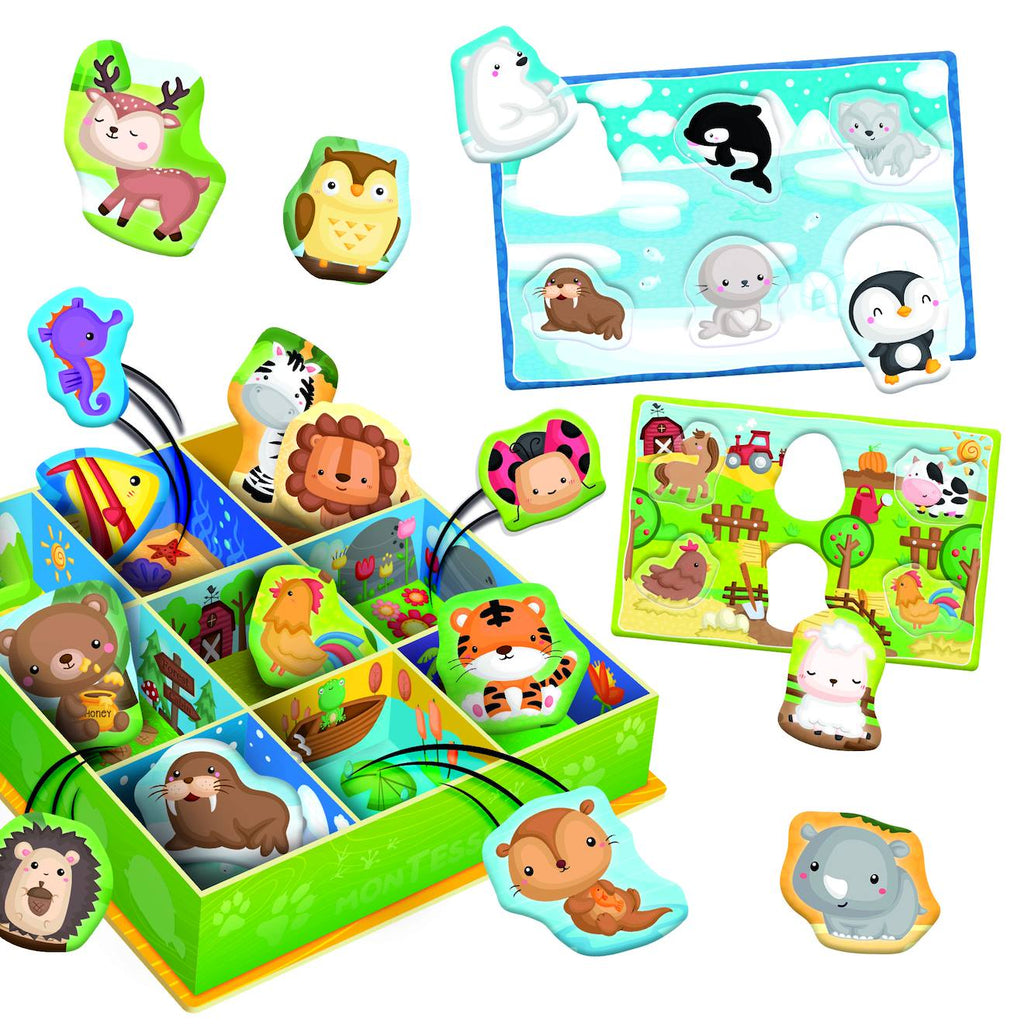 Montessori baby - les animaux multicolore