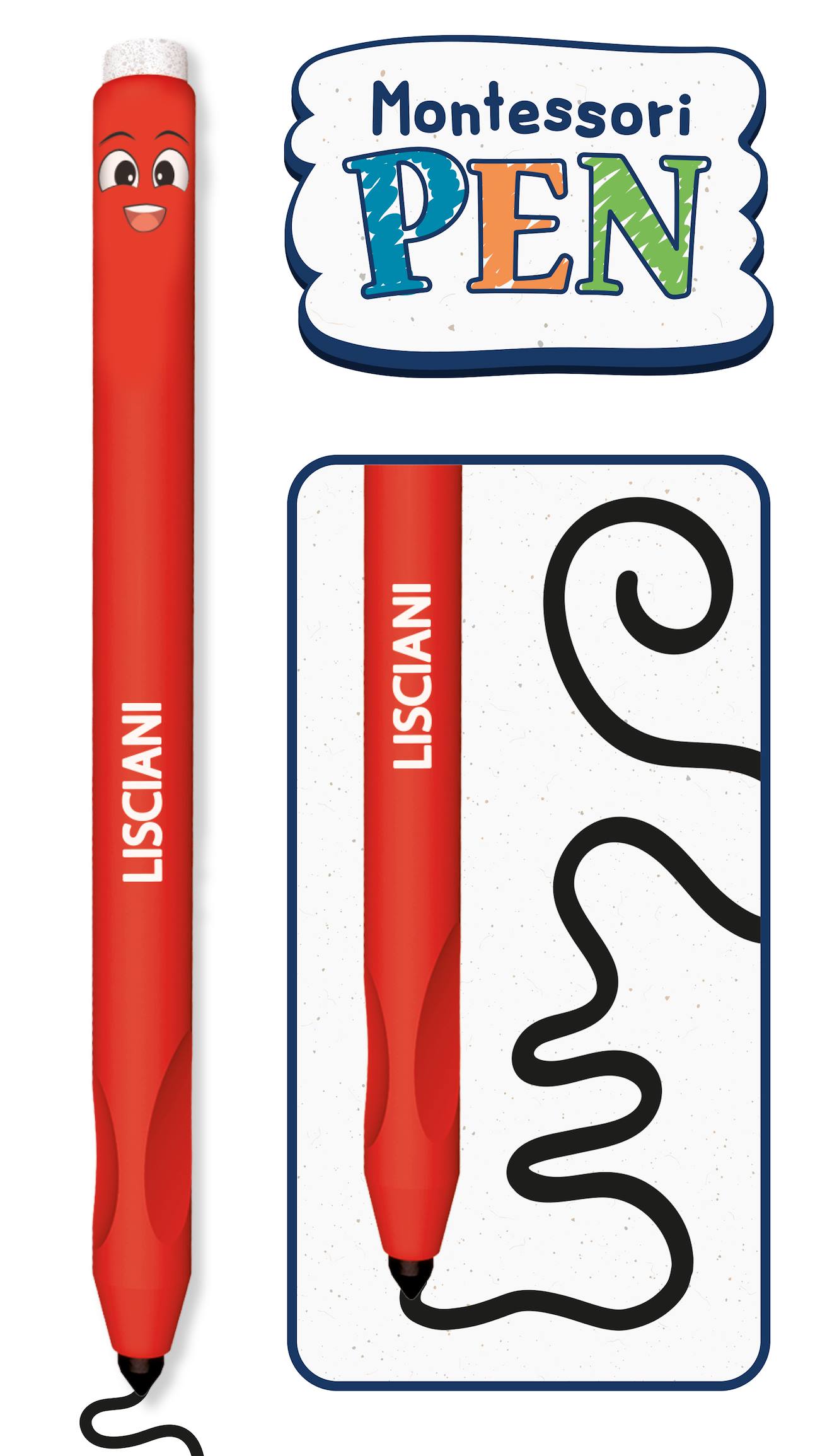 Montessori pen display 12 sets stylos ergonomiques multicolore