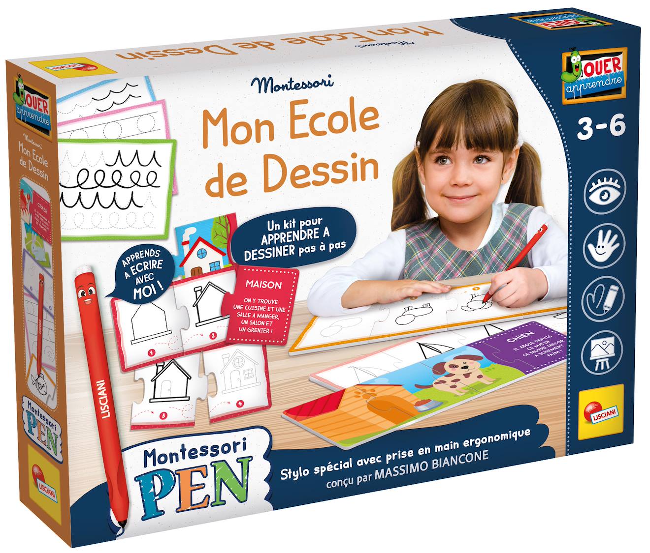 Montessori pen super école de dessin multicolore