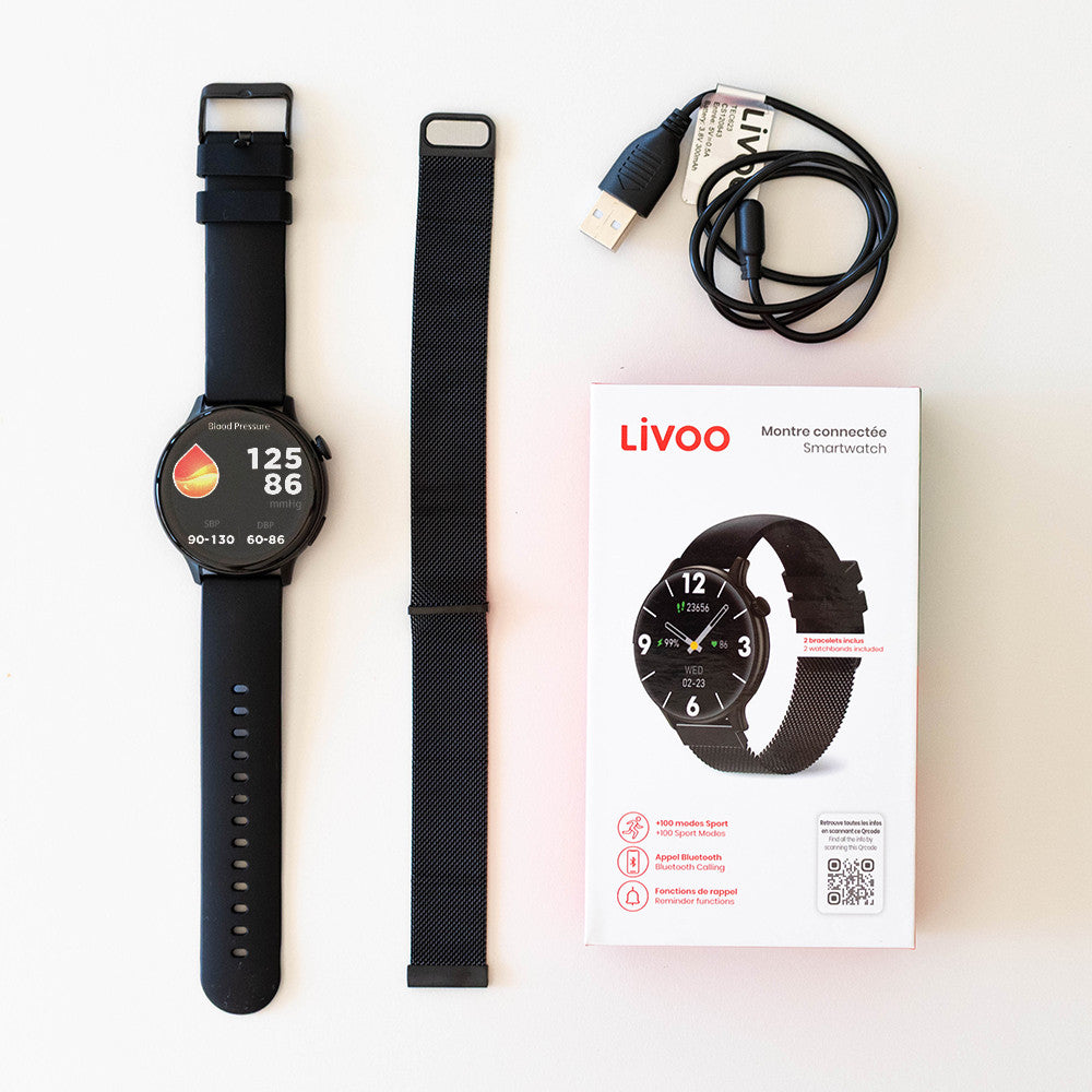 Montre Connectée Livoo – Suivi sport, sommeil et appels Bluetooth - Mode