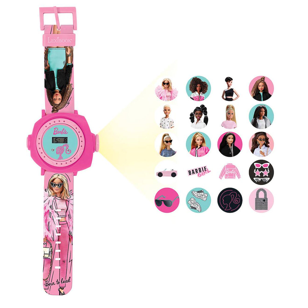 Montre digitale avec projection Barbie rose