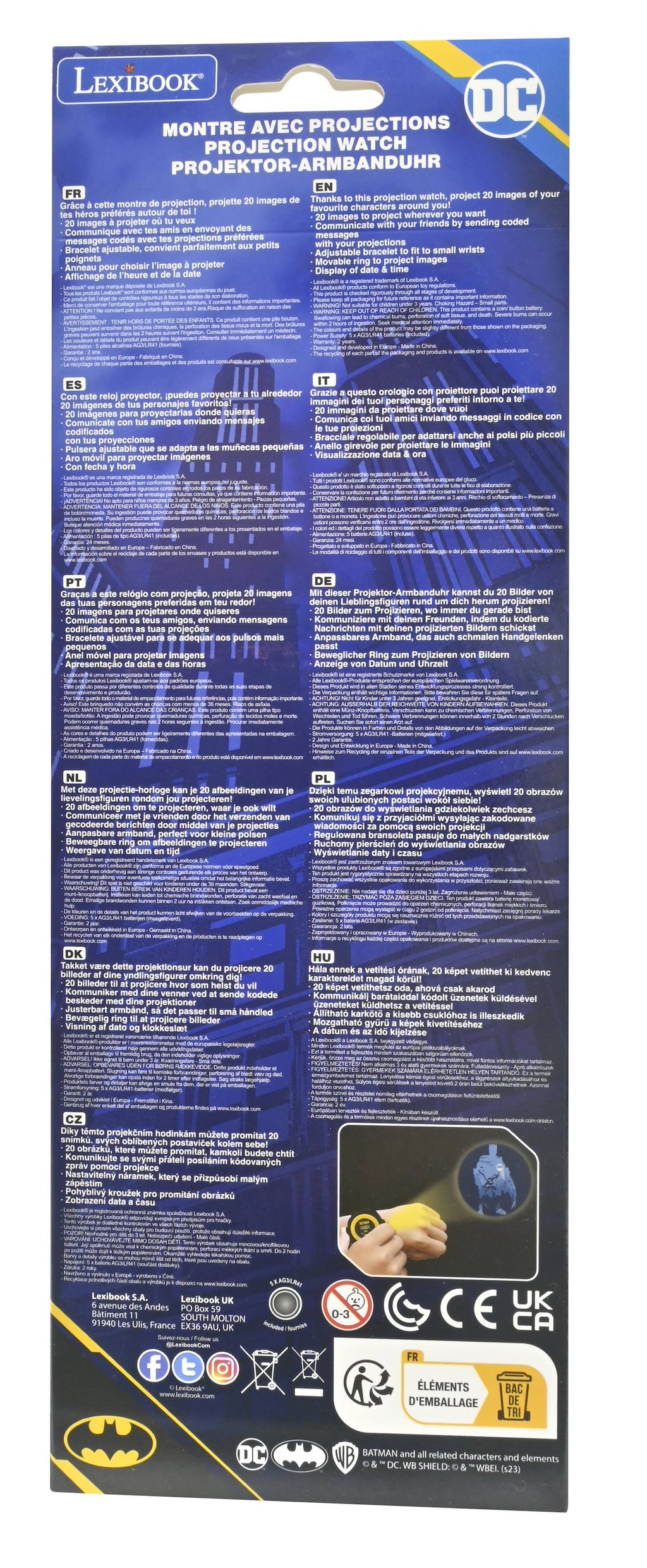 Montre digitale avec projection Batman bleu